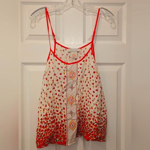 Flying Tomato Y2K Baby Doll Spaghetti Straps Tank Top Size M Boho Western Floral - Picture 2 of 7